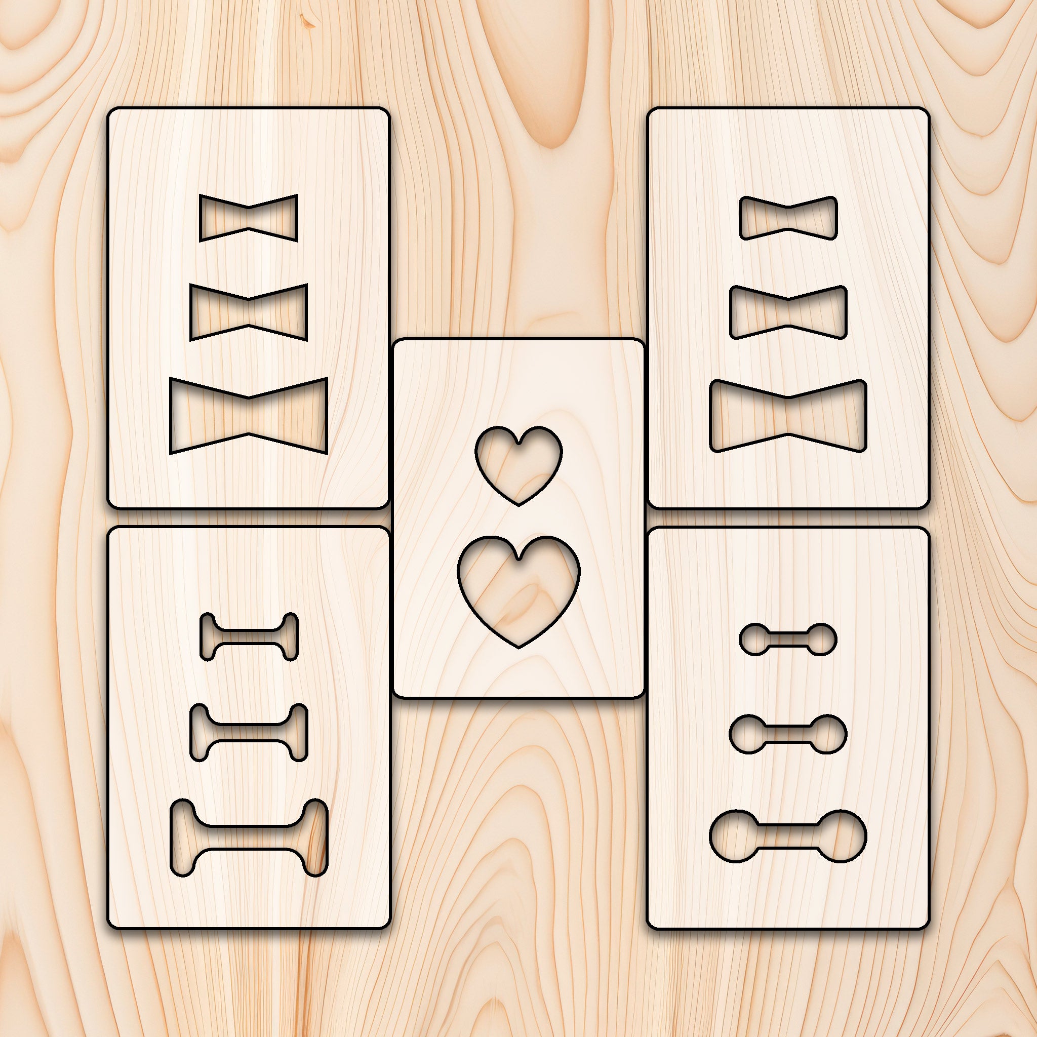 Bowtie Inlay Acrylic Router Templates