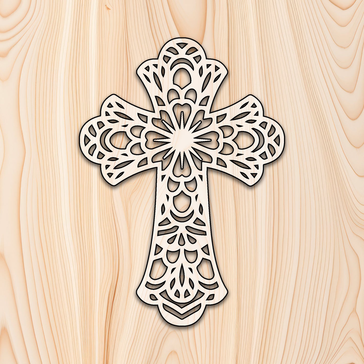 Cross with Rounded Edges Acrylic Craft Cutout