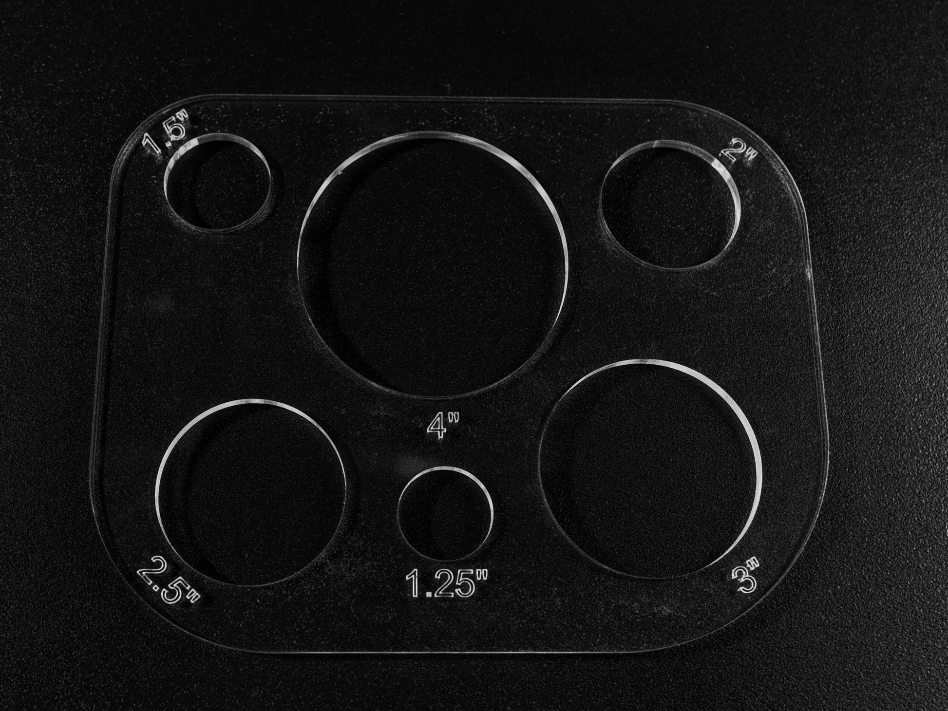 hole and radius example acrylic template