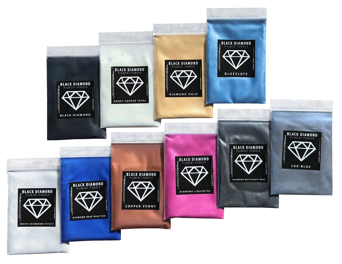 VARIETY PACK 6 (10 COLORS) powder pigment variety packs Black Diamond Pigments®