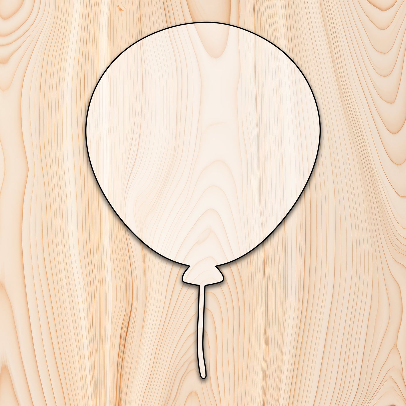 Round Balloon with String Acrylic Craft Cutout