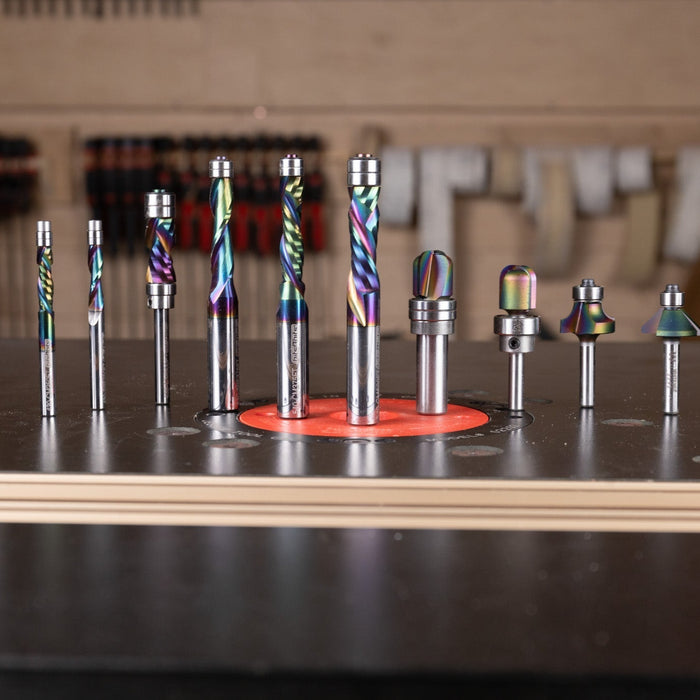 Chamfer, Roundover, tray and bowl, compression, up-cut, down-cut bits