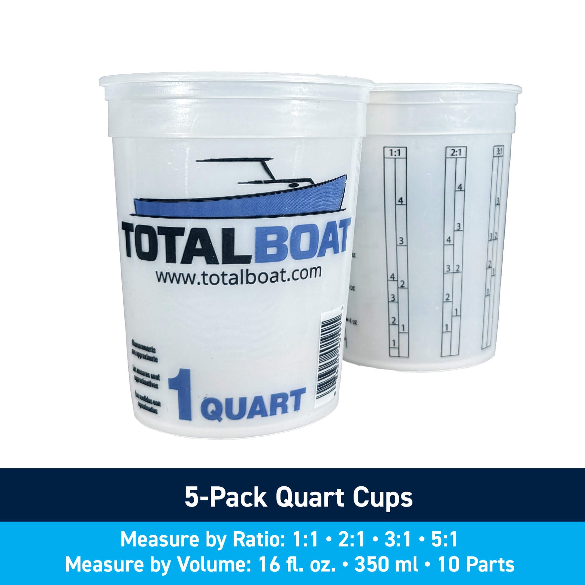 Plastic Paint Pails and Epoxy Mixing Cups 1 Quart