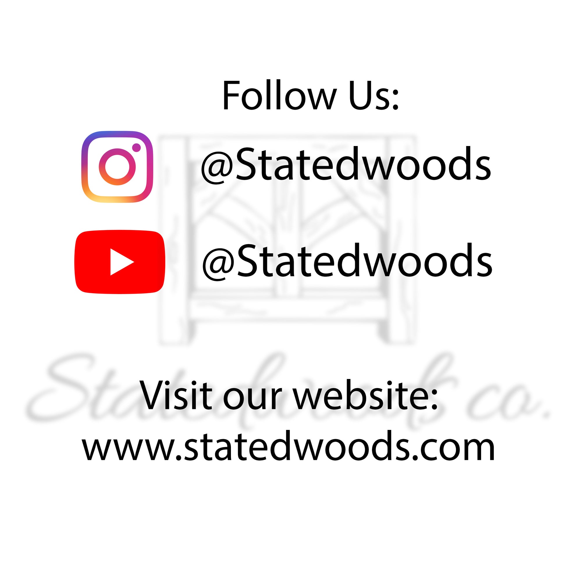 follow us social media instagram youtube website statedwoods