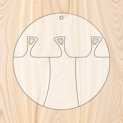 3 Piece Hanging Cutting Board or Charcuterie Board Router Template for woodworking, perfect for shaping custom sized cutting boards, charcuterie boards, and custom projects.