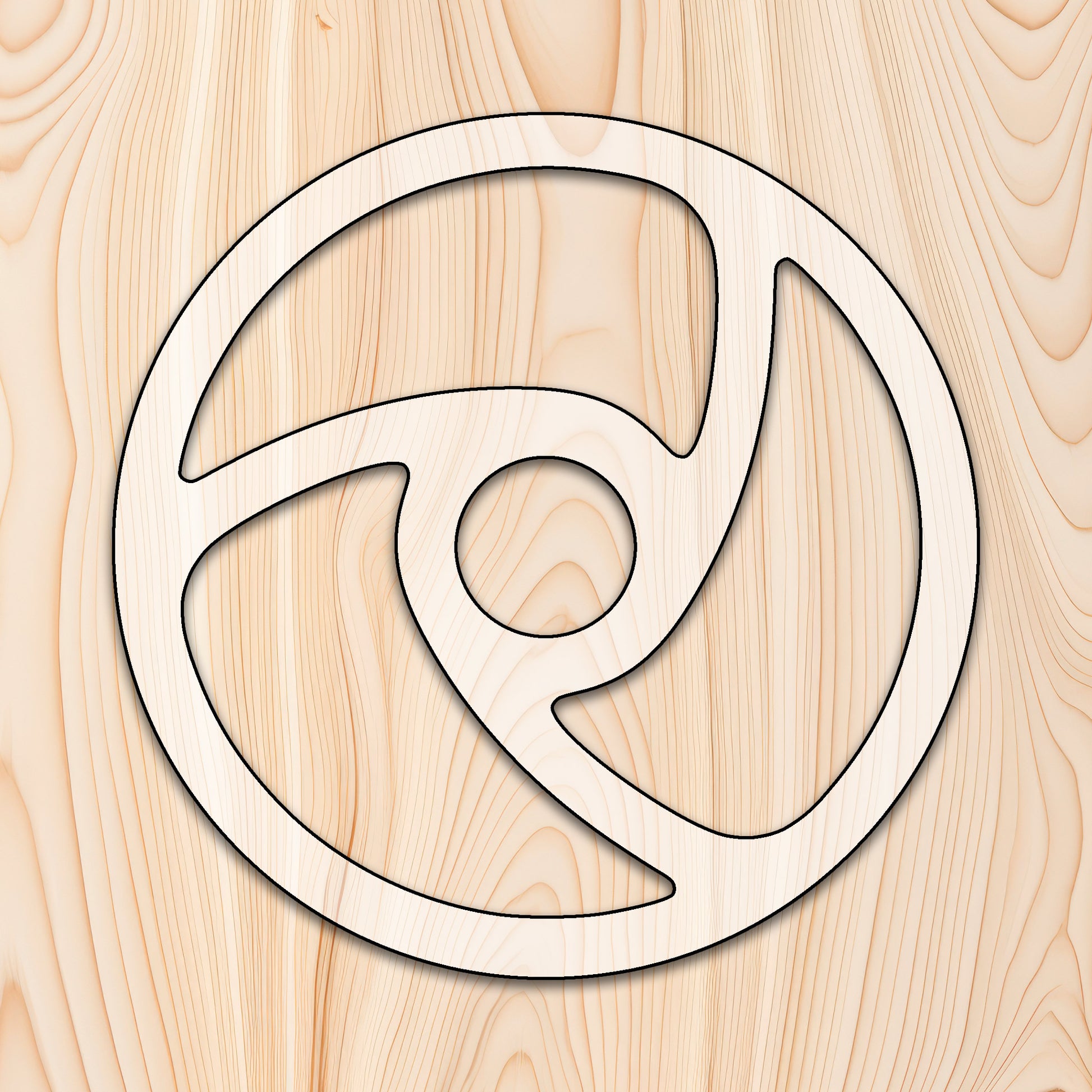 3 Spoke Circle Tray Router Template for woodworking, perfect for shaping custom sized cutting boards, charcuterie boards, trays  and custom projects.