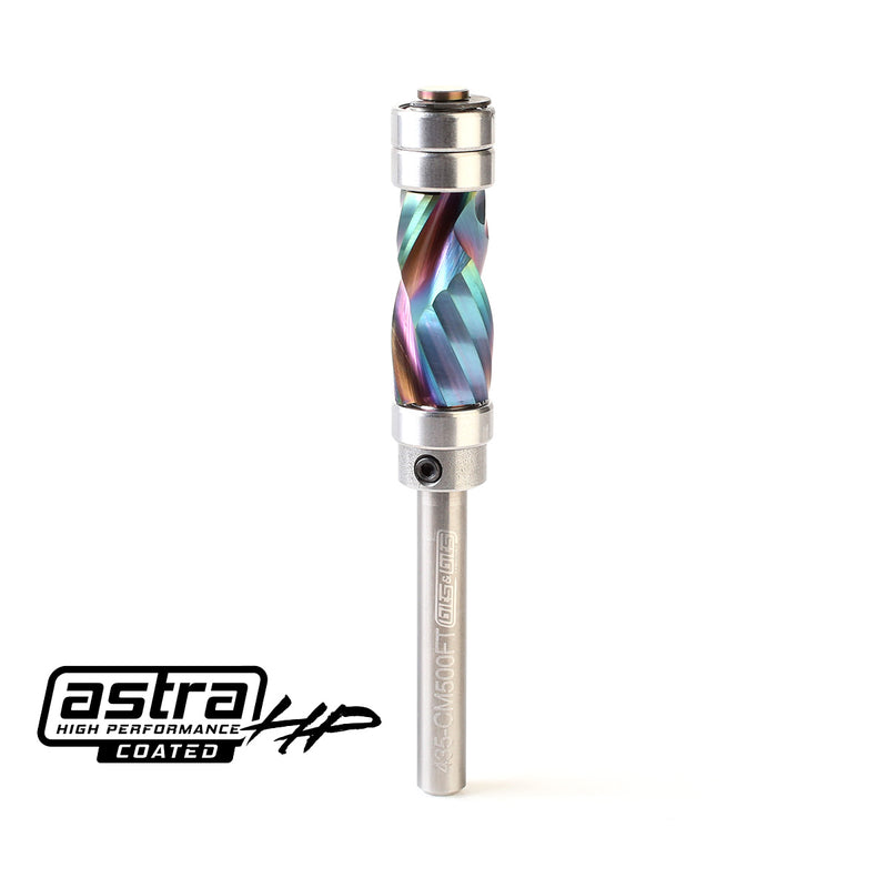 *AstraHP Coated* 1/2″ Compact Compression Flush Trim Router Bit – 1/4″ Shank - 430-CM500FT