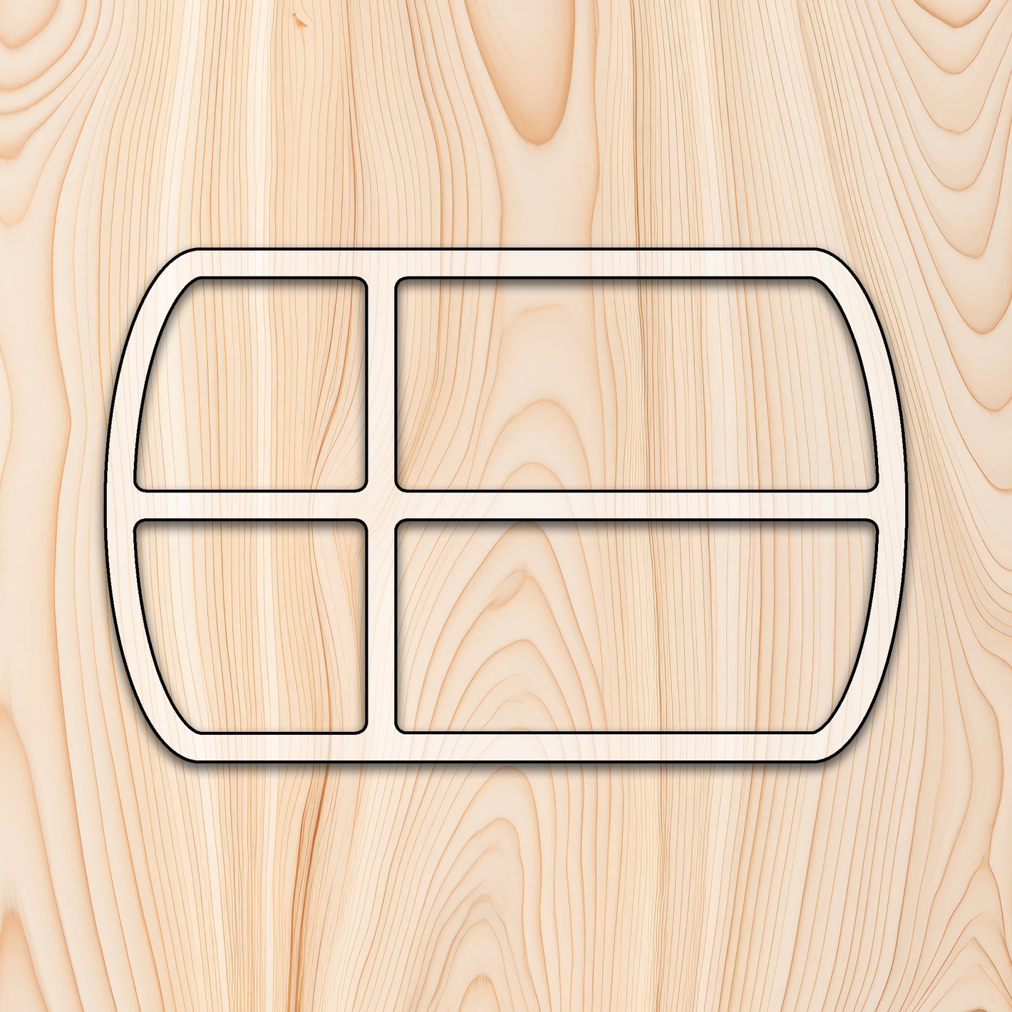 4 Offset Rectangle Tray Router Template for woodworking, perfect for shaping custom sized cutting boards, charcuterie boards, trays  and custom projects.
