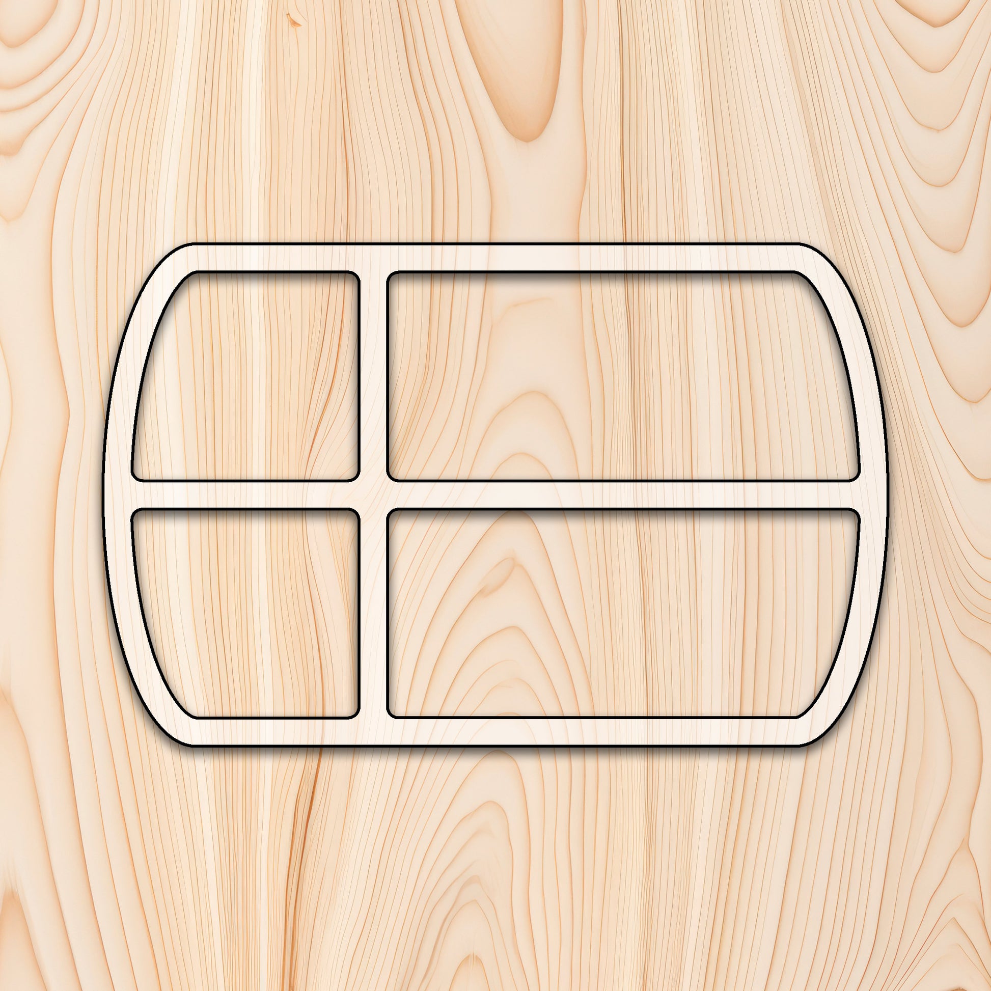 4 Offset Rectangle Tray Router Template for woodworking, perfect for shaping custom sized cutting boards, charcuterie boards, trays  and custom projects.