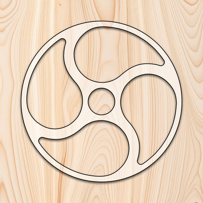 4 Spoke Circle Tray Router Template for woodworking, perfect for shaping custom sized cutting boards, charcuterie boards, trays  and custom projects.