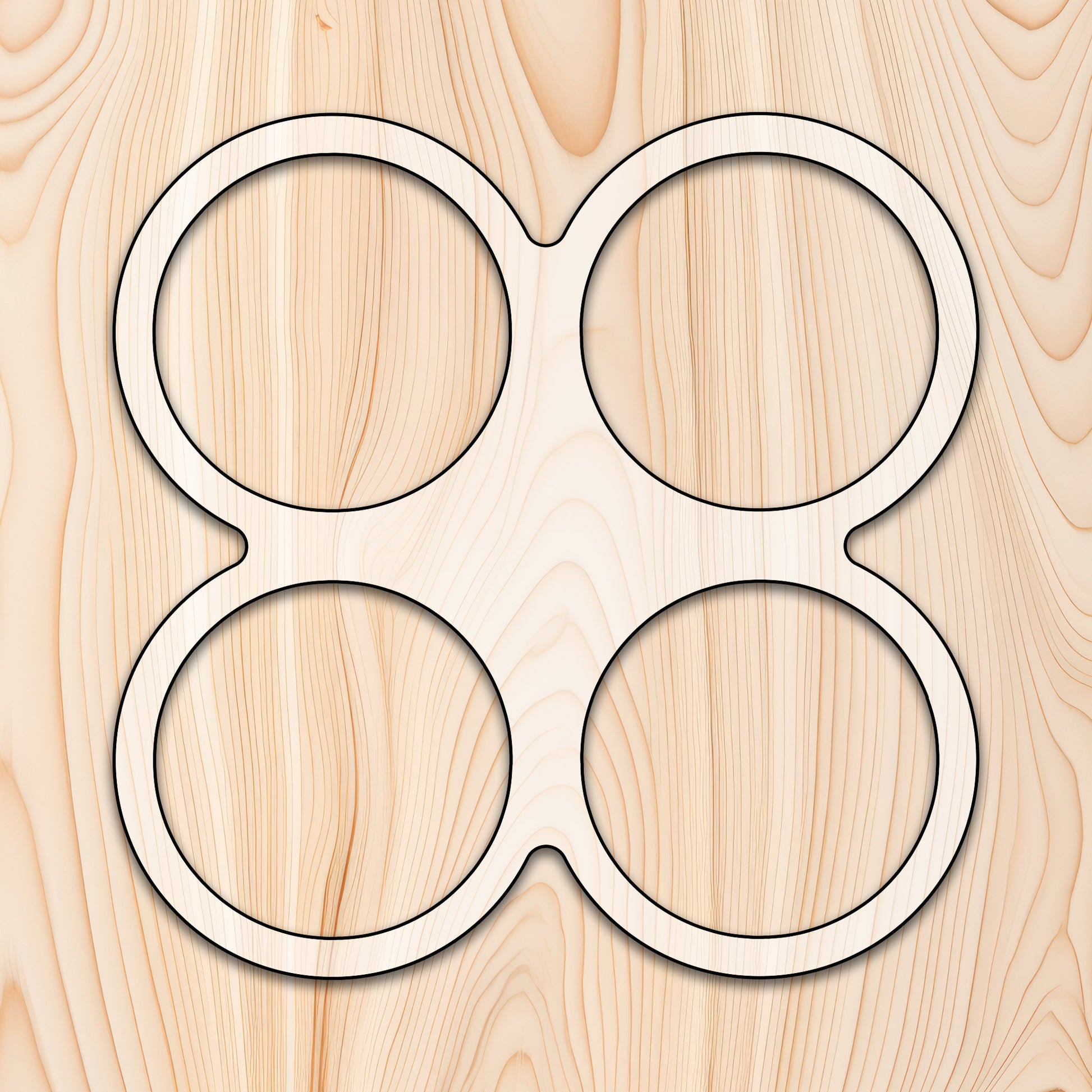 4 circle Tray Router Template for woodworking, perfect for shaping custom sized cutting boards, charcuterie boards, and custom projects.