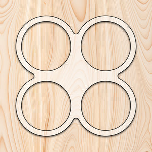 4 circle Tray Router Template for woodworking, perfect for shaping custom sized cutting boards, charcuterie boards, and custom projects.