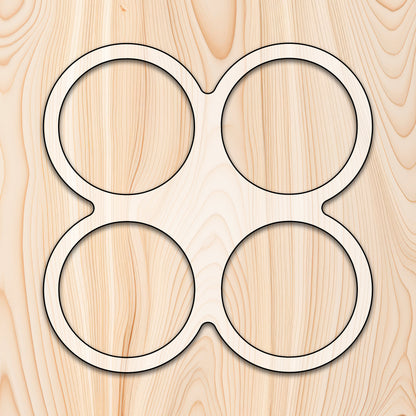 4 circle Tray Router Template for woodworking, perfect for shaping custom sized cutting boards, charcuterie boards, and custom projects.