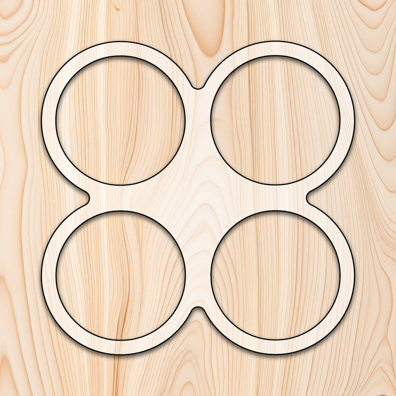 4 Circle Tray Acrylic Router Template