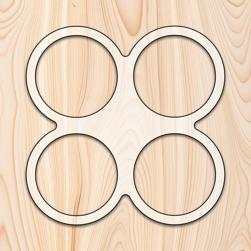 4 Circle Tray Acrylic Router Template