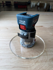 8 inch Round Acrylic Router Base Plate - fits Bosch Colt GKF18V-25