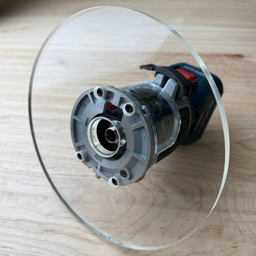 8 inch Round Acrylic Router Base Plate - fits Bosch Colt GKF18V-25