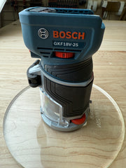 8 inch Round Acrylic Router Base Plate - fits Bosch Colt GKF18V-25