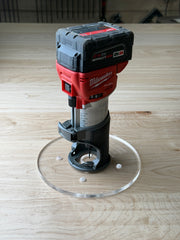 8 inch Round Acrylic Router Base Plate - fits Milwaukee 2723-20 or 48-10-5601