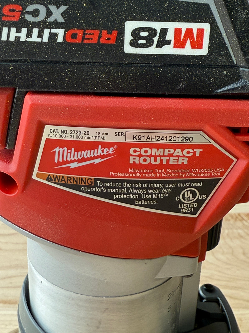 8 inch Round Acrylic Router Base Plate - fits Milwaukee 2723-20 or 48-10-5601