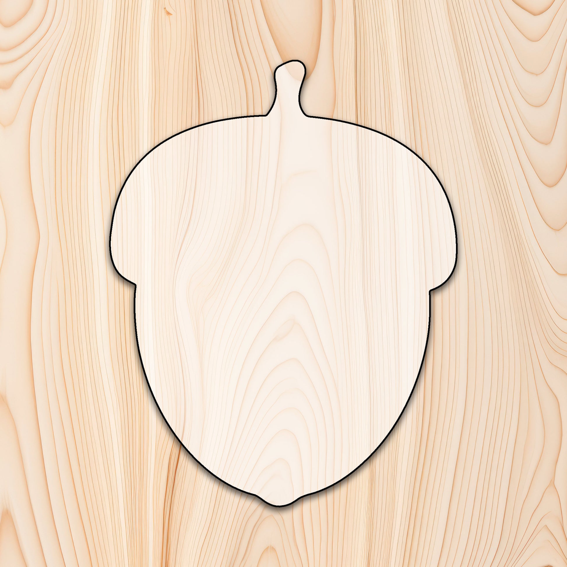 Acorn Acrylic Craft Cutout - Transparent laser-cut acrylic craft cutout designed as a router template, featuring precise shapes and durable construction for various crafting projects.