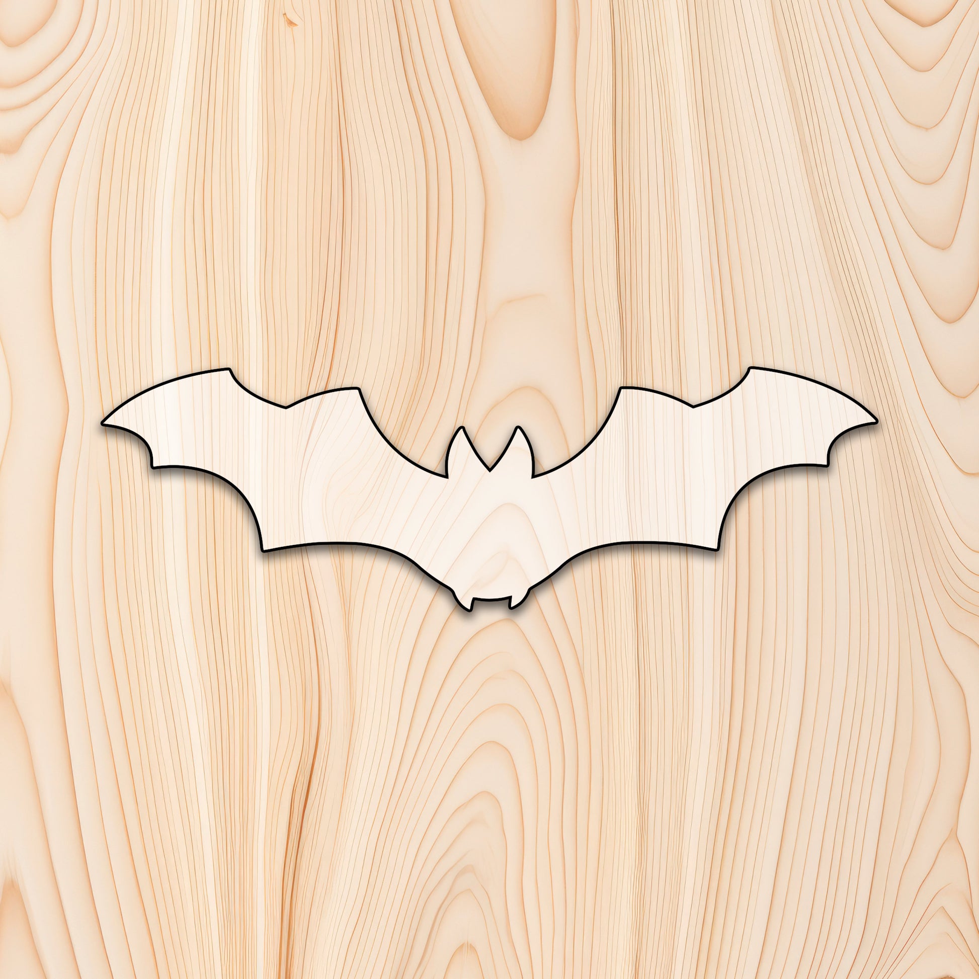 Bat  Acrylic Craft Cutout - Transparent laser-cut acrylic craft cutout designed as a router template, featuring precise shapes and durable construction for various crafting projects.