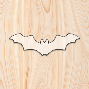 Bat  Acrylic Craft Cutout - Transparent laser-cut acrylic craft cutout designed as a router template, featuring precise shapes and durable construction for various crafting projects.