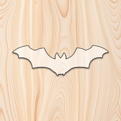 Bat  Acrylic Craft Cutout - Transparent laser-cut acrylic craft cutout designed as a router template, featuring precise shapes and durable construction for various crafting projects.