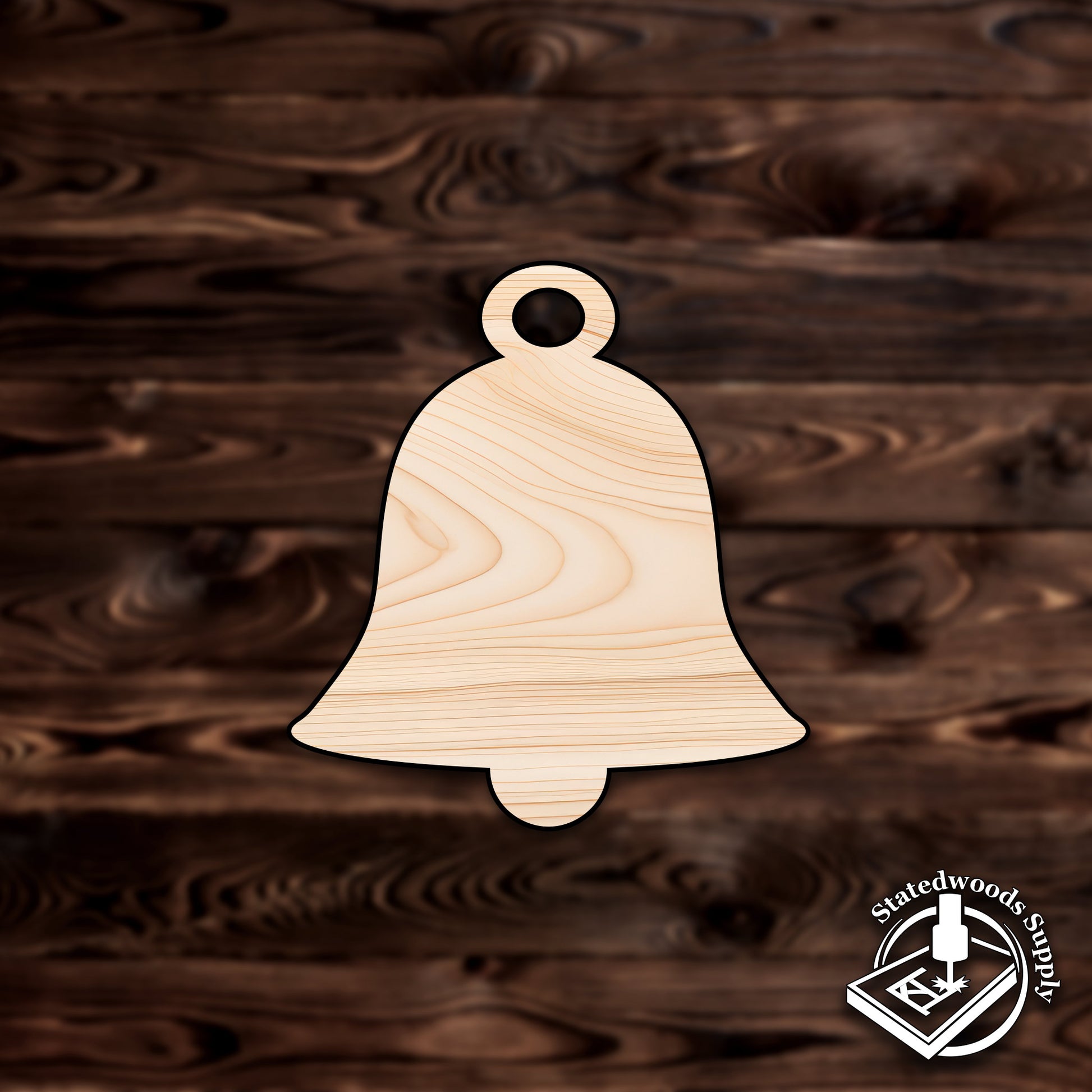 christmas bell ornament winter  plywood craft cutout