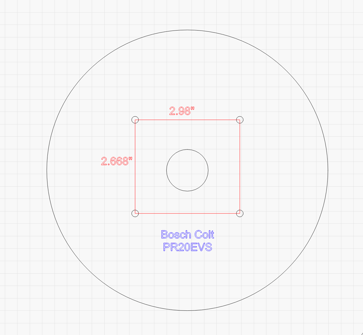8 inch Round Acrylic Router Base Plate - fits Bosch Colt PR20EVS