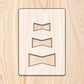 Bowtie Inlay Template Acrylic Craft Cutout - Transparent laser-cut acrylic craft cutout designed as a router template, featuring precise shapes and durable construction for various crafting projects.