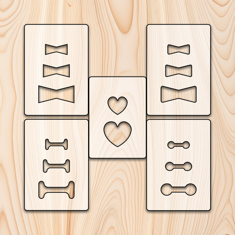 Heart Inlay Acrylic Router Templates