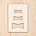 Bowtie Inlay Template Acrylic Craft Cutout - Transparent laser-cut acrylic craft cutout designed as a router template, featuring precise shapes and durable construction for various crafting projects.