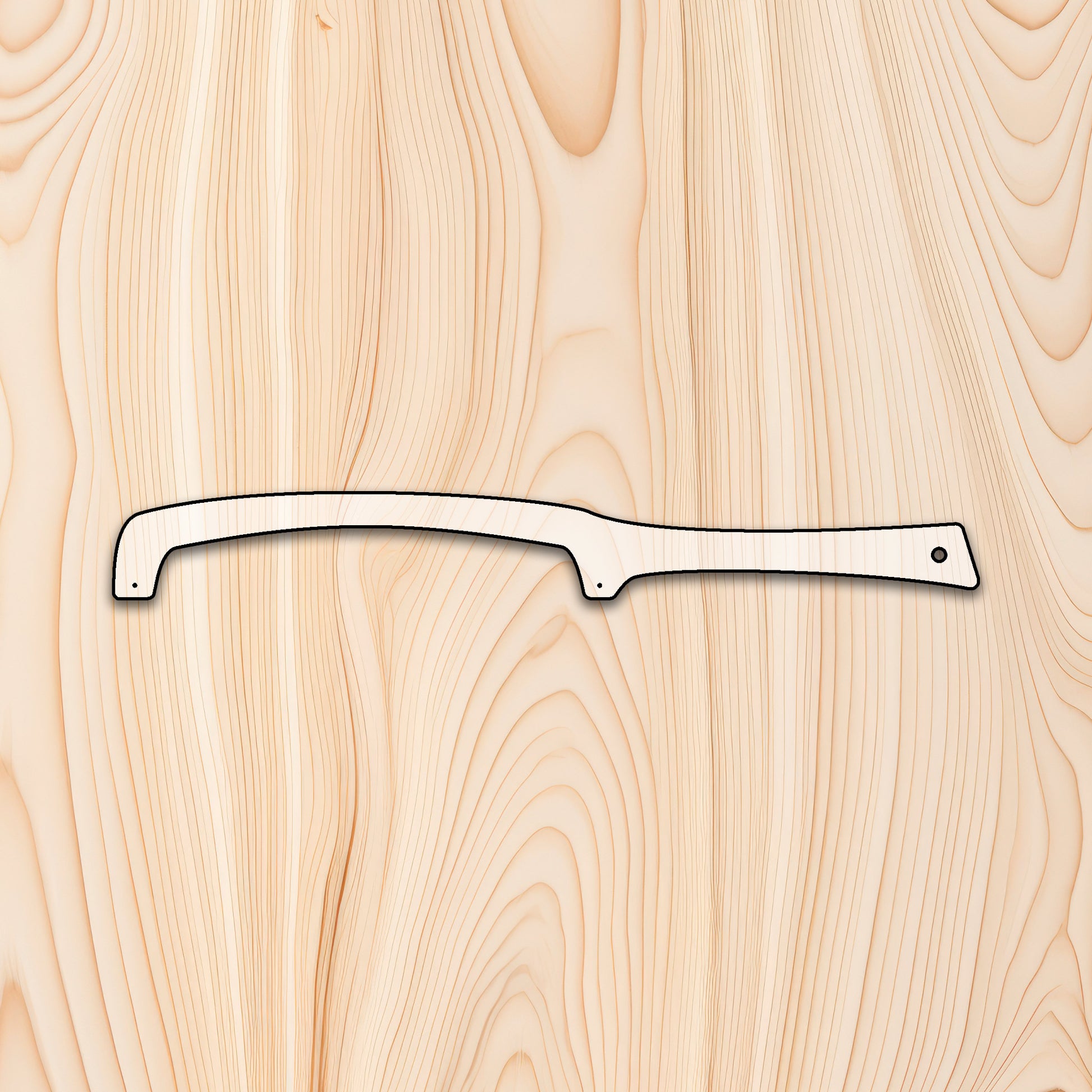 Bread Knife Acrylic Craft Cutout - This template is designed specifically for a bread knife with 10 1/4" blade hole spacing. It helps you effortlessly create perfectly sized bread slices every time. The guide holes allow easy marking for predrilling, ensuring precise blade installation.