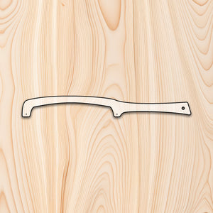 Bread Knife Acrylic Craft Cutout - This template is designed specifically for a bread knife with 10 1/4" blade hole spacing. It helps you effortlessly create perfectly sized bread slices every time. The guide holes allow easy marking for predrilling, ensuring precise blade installation.
