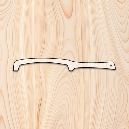 Bread Knife Acrylic Craft Cutout - This template is designed specifically for a bread knife with 10 1/4" blade hole spacing. It helps you effortlessly create perfectly sized bread slices every time. The guide holes allow easy marking for predrilling, ensuring precise blade installation.