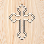 Budded Cross Tray Router Template
 Transparent laser-cut acrylic craft cutout designed as a router template, featuring precise shapes and durable construction for various crafting projects.