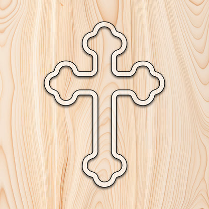 Budded Cross Tray Router Template
 Transparent laser-cut acrylic craft cutout designed as a router template, featuring precise shapes and durable construction for various crafting projects.