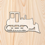 Bulldozer Acrylic Craft Cutout - Transparent laser-cut acrylic craft cutout designed as a router template, featuring precise shapes and durable construction for various crafting projects.