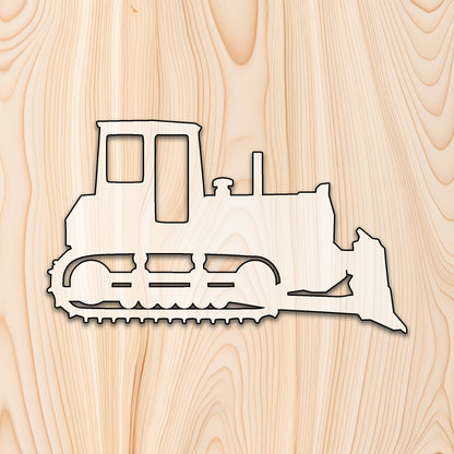 Bulldozer Acrylic Craft Cutout - Transparent laser-cut acrylic craft cutout designed as a router template, featuring precise shapes and durable construction for various crafting projects.
