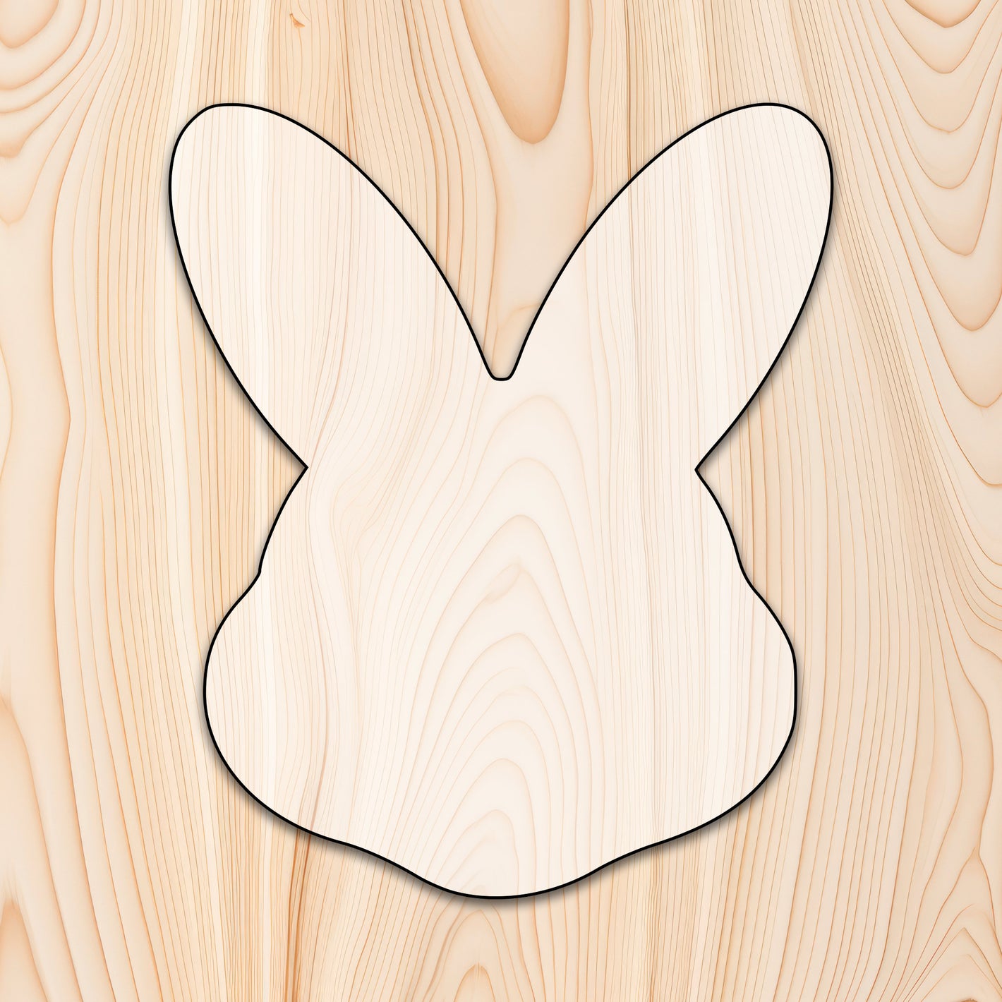 Bunny Rabbit Acrylic Craft Cutout Acrylic Craft Cutout - Transparent laser-cut acrylic craft cutout designed as a router template, featuring precise shapes and durable construction for various crafting projects.