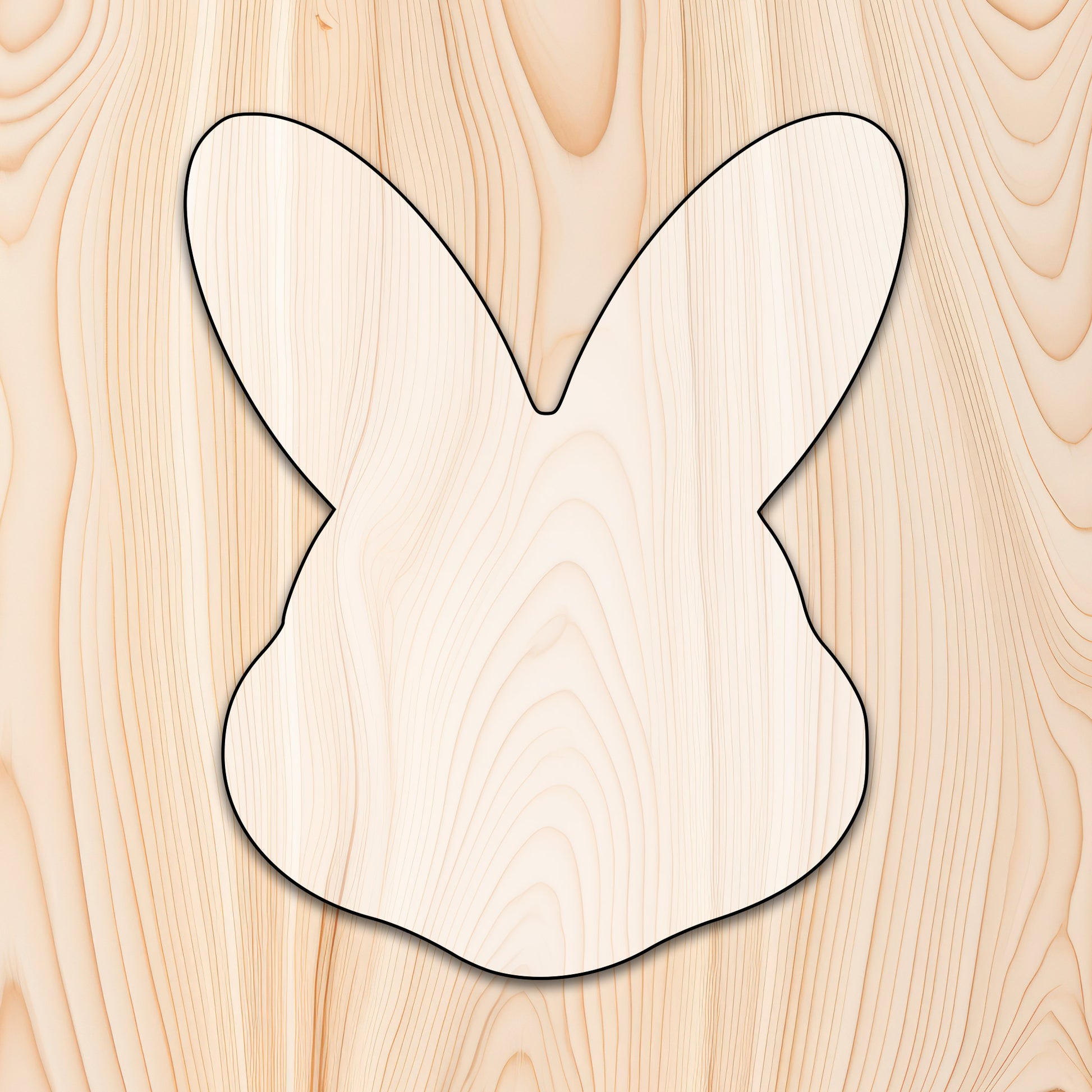 Bunny Rabbit Acrylic Craft Cutout Acrylic Craft Cutout - Transparent laser-cut acrylic craft cutout designed as a router template, featuring precise shapes and durable construction for various crafting projects.