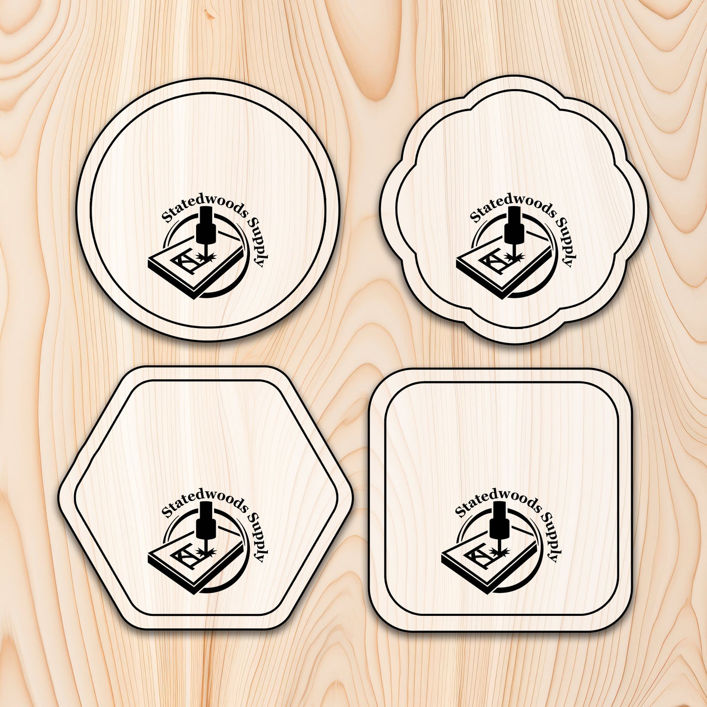 Coaster Router Template Kit - 4 Piece