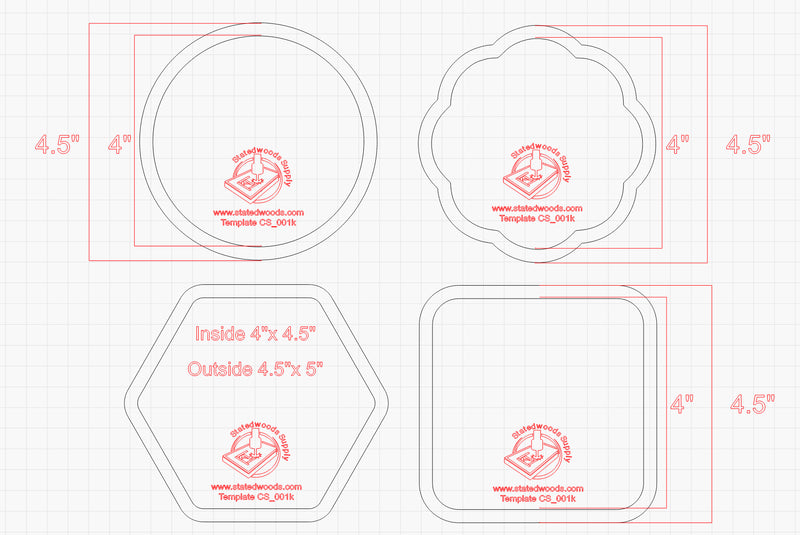 WSP_Coaster Router Template Kit - 4 Piece