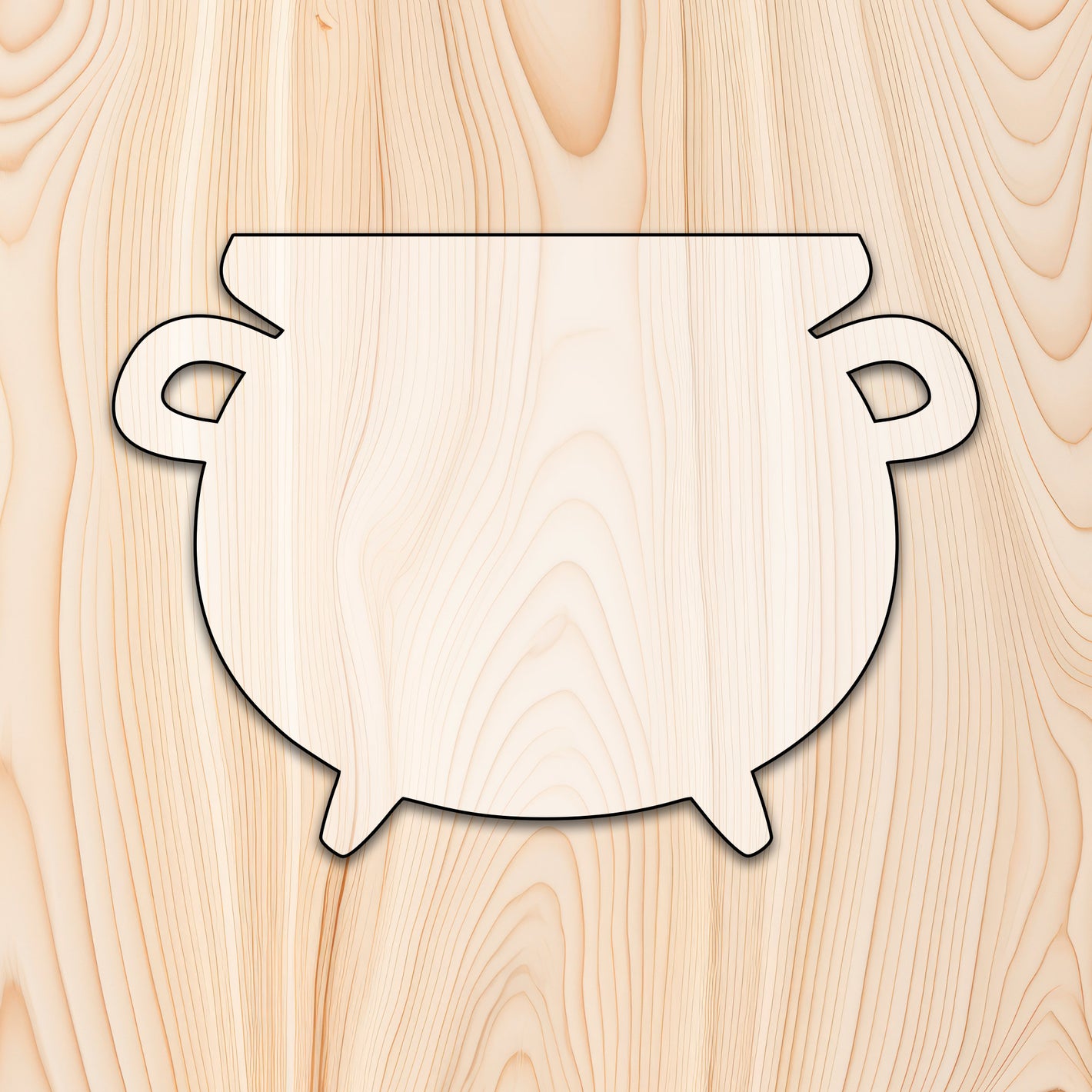 Cauldron Acrylic Craft Cutout - Transparent laser-cut acrylic craft cutout designed as a router template, featuring precise shapes and durable construction for various crafting projects.