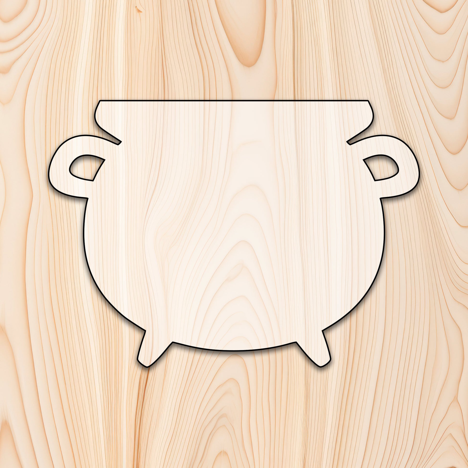 Cauldron Acrylic Craft Cutout - Transparent laser-cut acrylic craft cutout designed as a router template, featuring precise shapes and durable construction for various crafting projects.