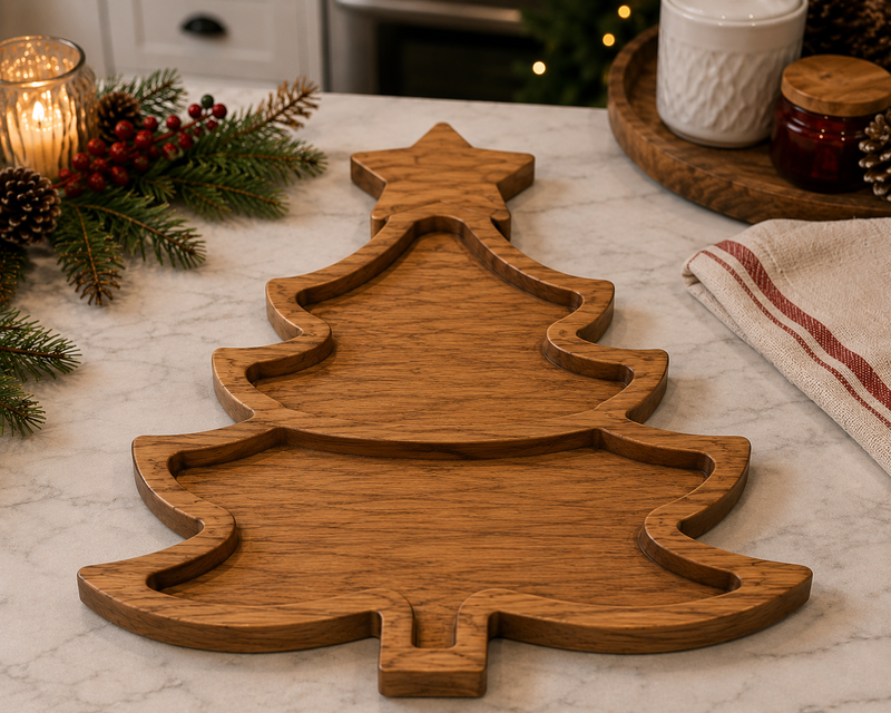 Christmas Tree Tray Acrylic Router Template ( 2 Pocket)
