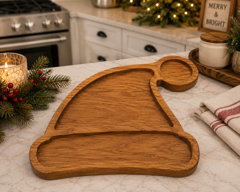 Santa Hat Tray Acrylic Router Template ( 3 pocket )
