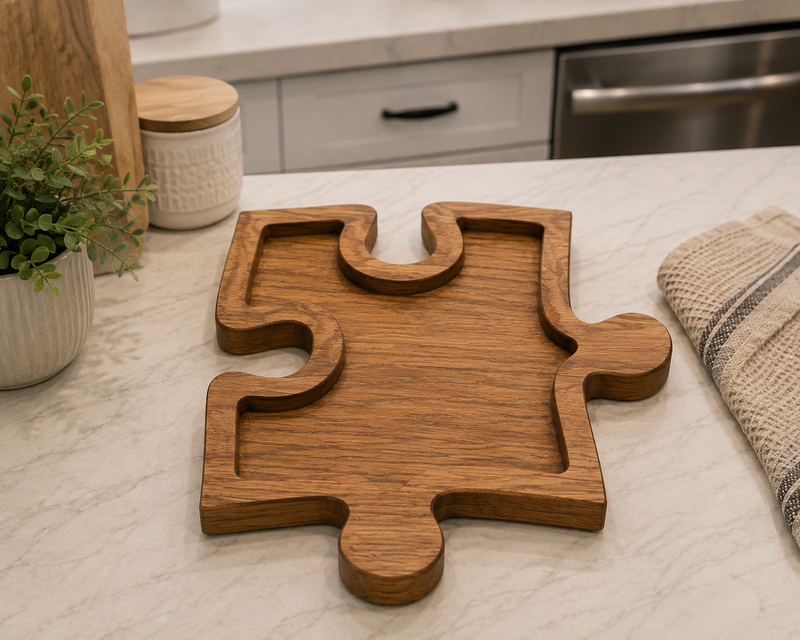 Interlocking Puzzle Piece Tray Acrylic Router Template