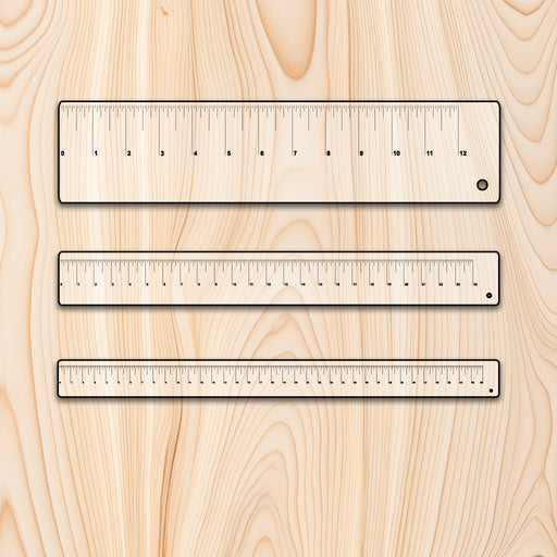 Clear Acrylic Measuring Ruler Kit ( 3 Ruler Kit)